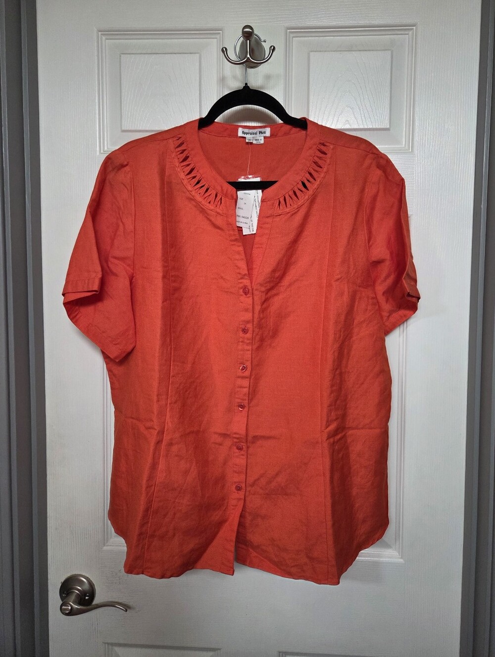 Orange Short-Sleeve Button-Down Shirt Size 2X Summer Resortwear Cruise Vacay NWT